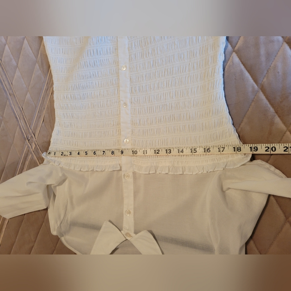 Veronica Beard Kelsey smocked cotton dress size 12 - Picture 8 of 9
